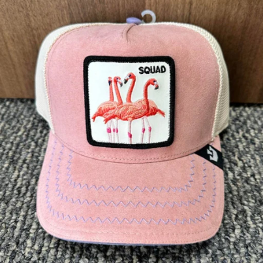 Goorin Bros Animal The Farm Trucker Snapback Baseball Hat Cap Flamingoals Squad